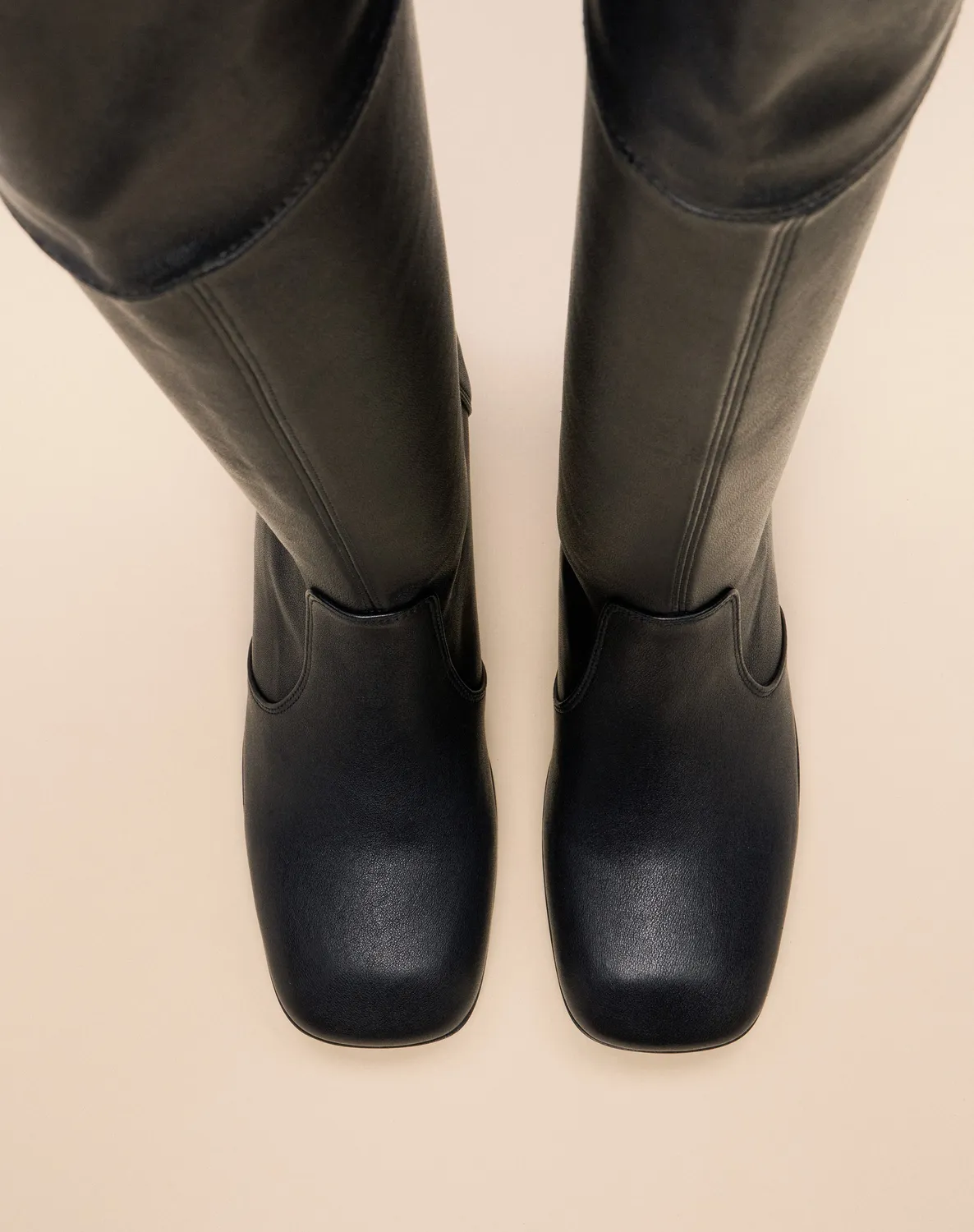 Mi/Mai Gae Low cuissardes cuir agneau noir talon 5 cm