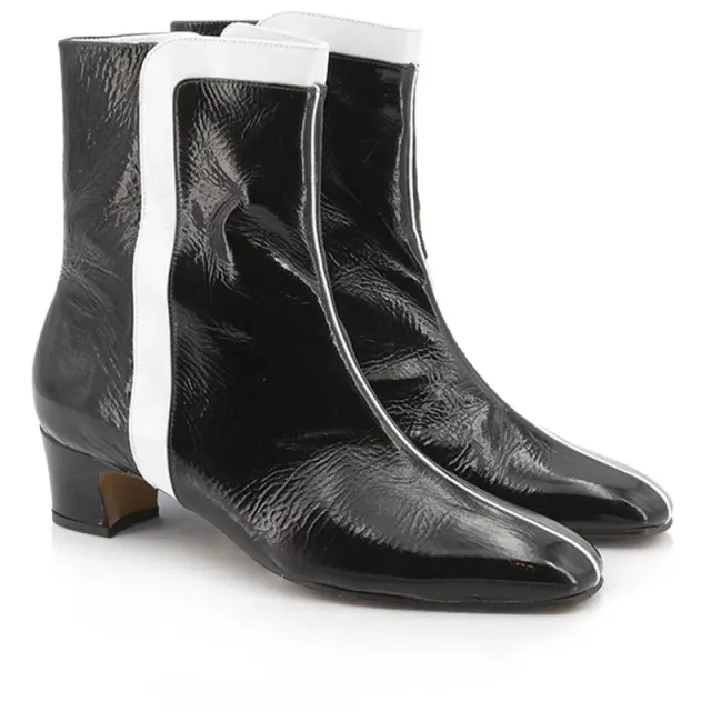 Bégum Paris Chéri Vogue bottine vernie presque noir 30mm