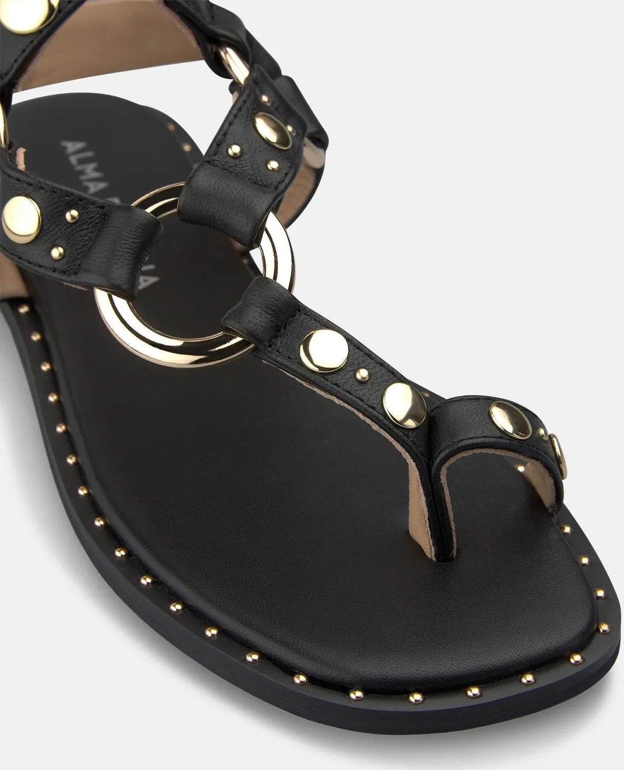 Alma en Pena V268211 Sandales Plates T-Strap Noir