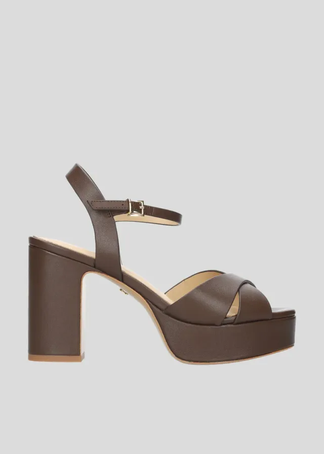 Lola Cruz Aria Platform 95 sandales à talons marron cuir