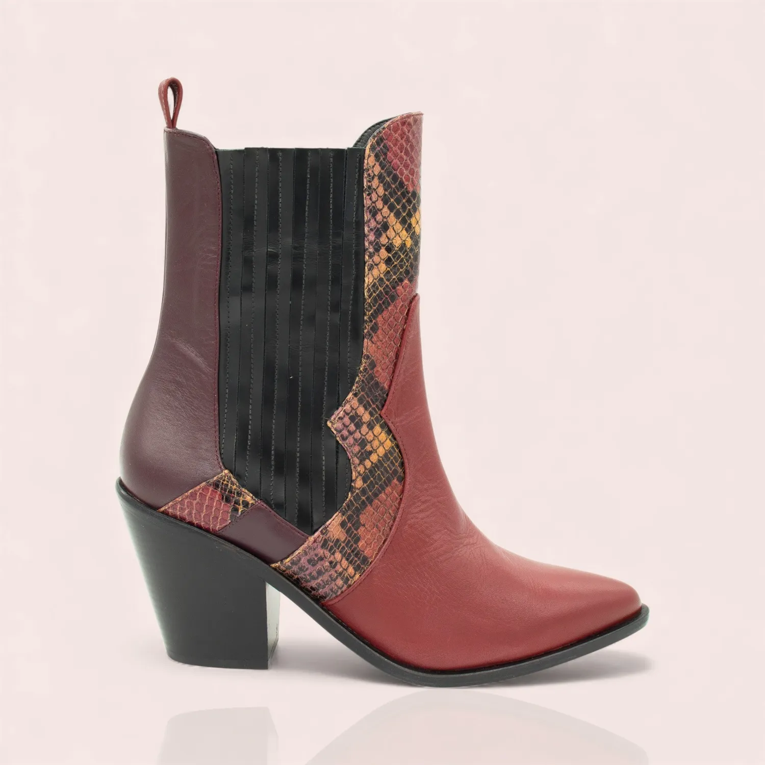Karine Arabian MIRANDA bottine santiag noire cuir 65 mm