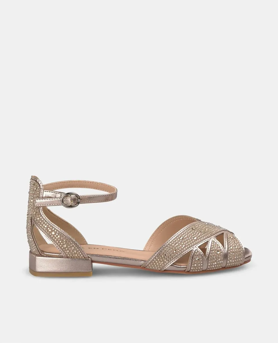 Alma en Pena V2550407 sandales plates bronze strass