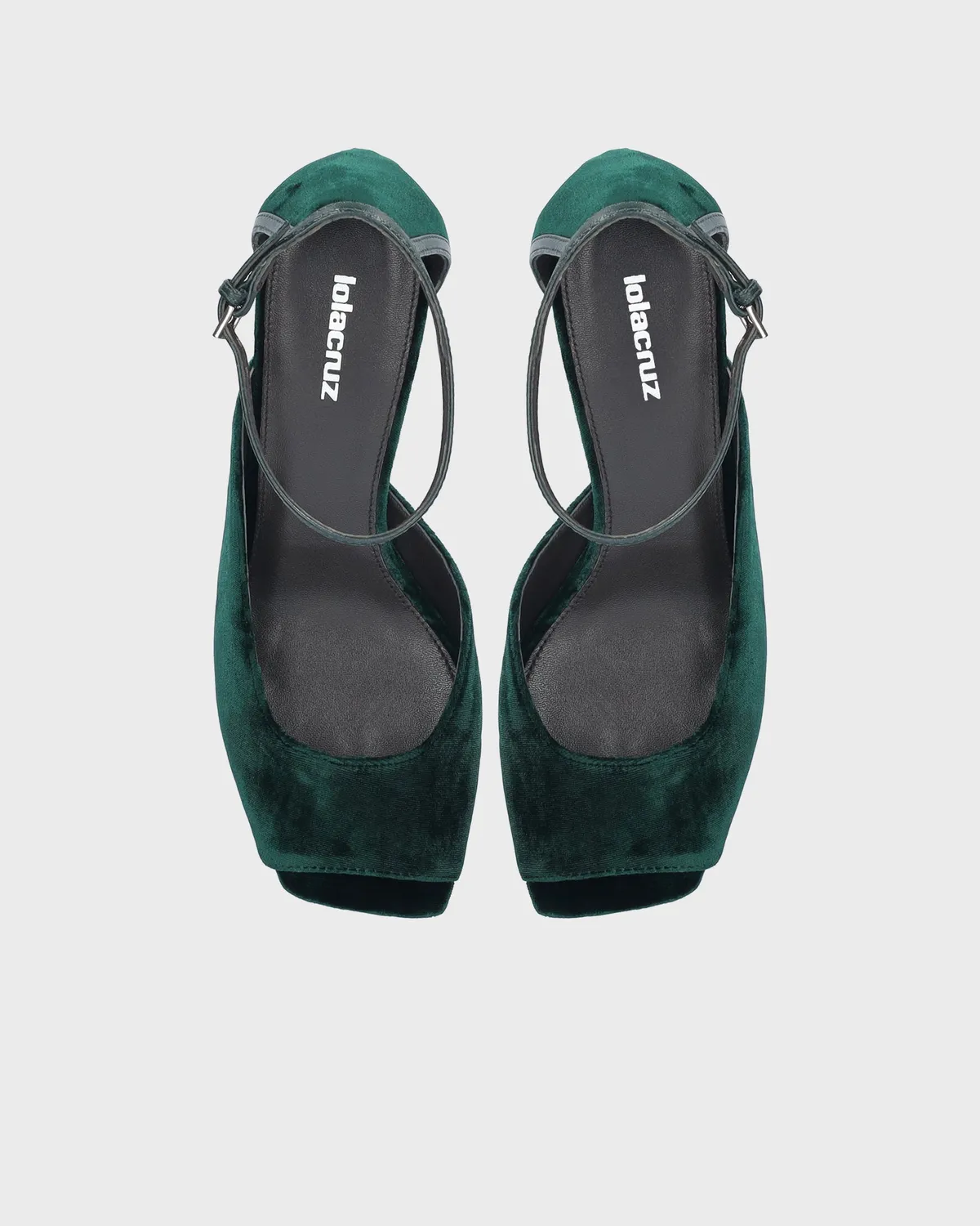 Lola Cruz Qelina Sandals 70 sandales vert royal talon 7 cm