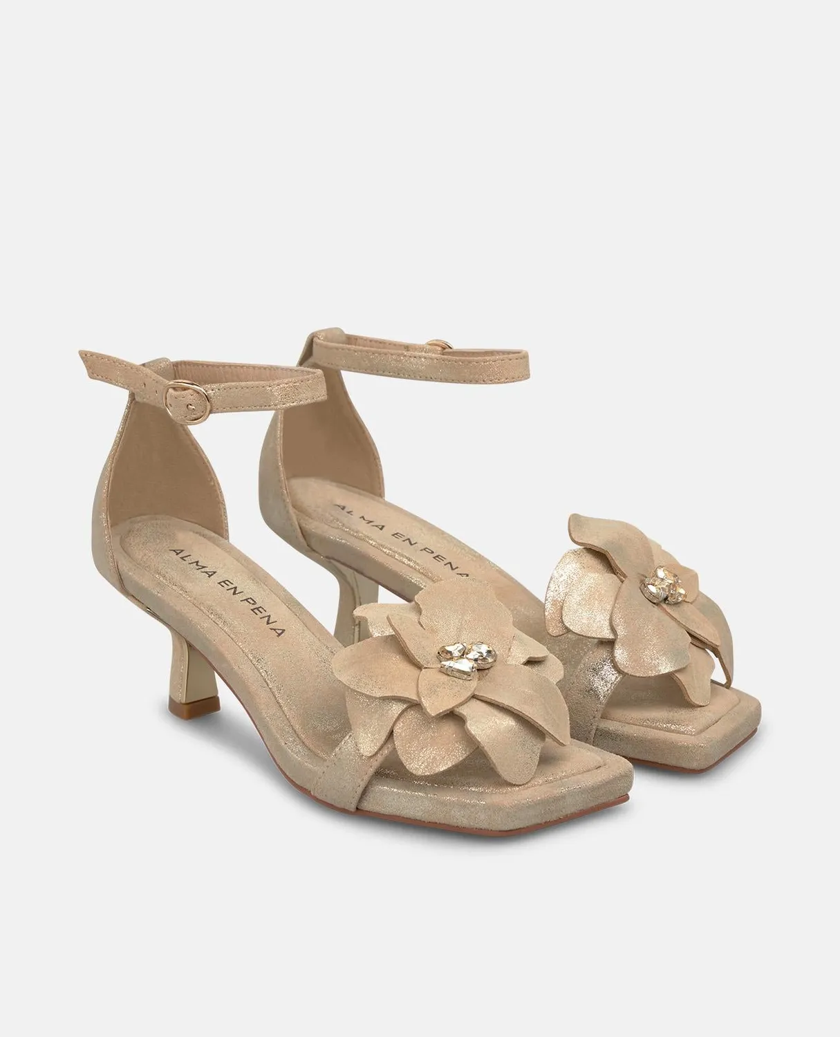 Alma en Pena V265002 sandales sable fleur talon 5,5 cm