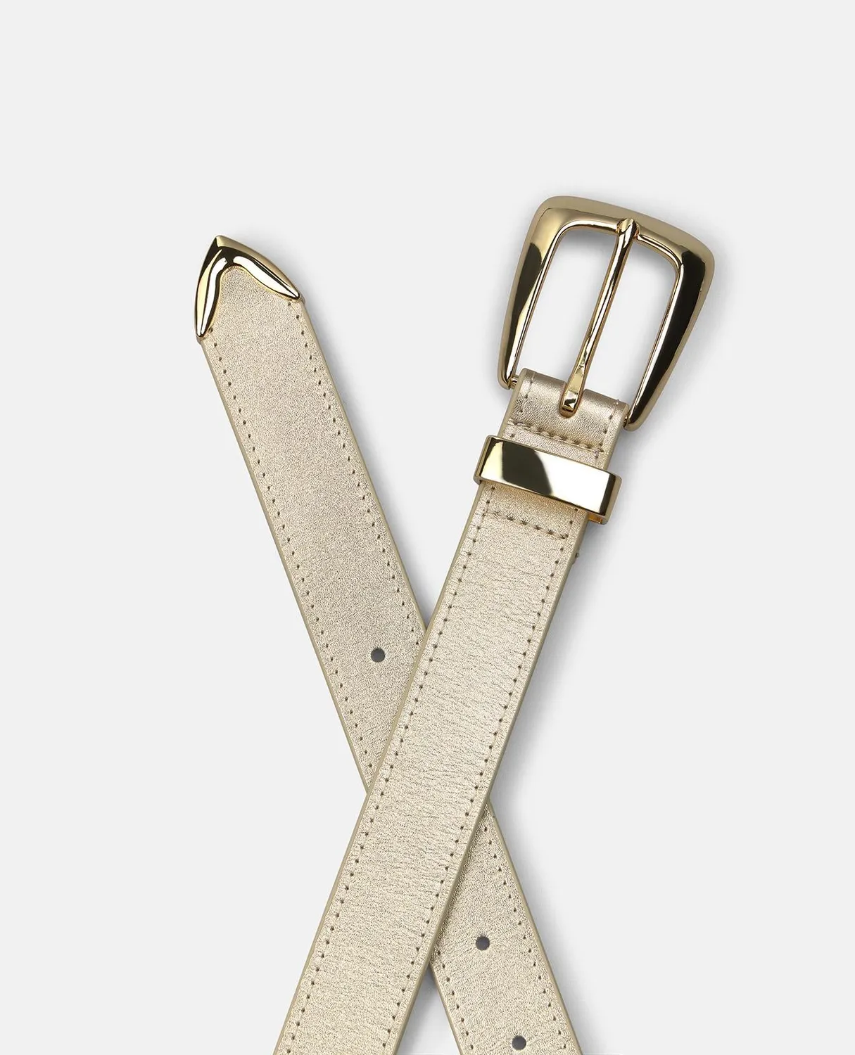 Alma en Pena V26CT017 ceinture cuir doré 3 cm