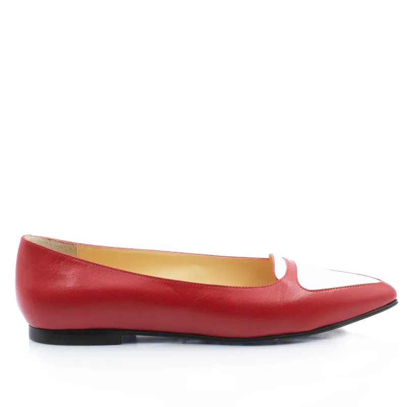 Bégum Paris Litchi ballerine bicolore cuir