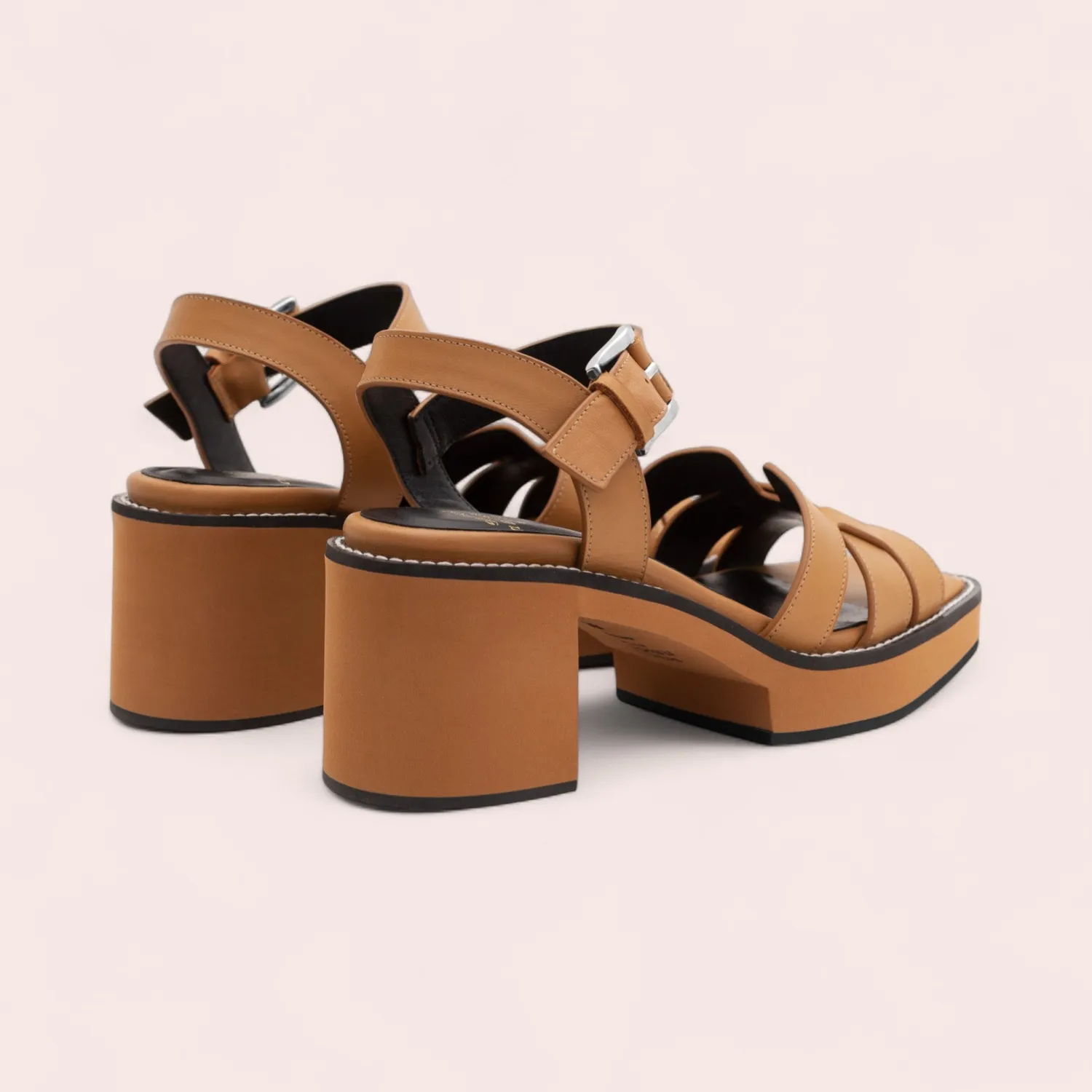 Karine Arabian HAYANA sandale cuir noir 37 talon 65mm