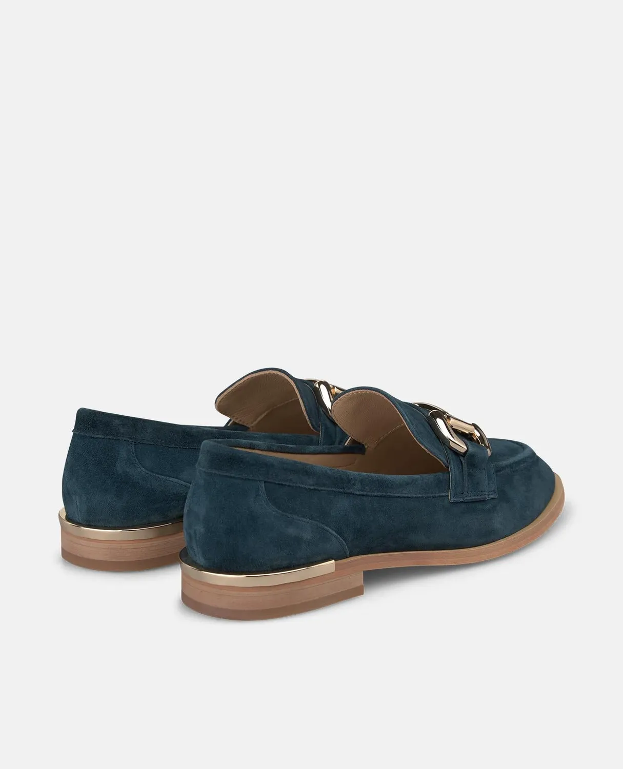 Alma en Pena V260801 mocassins bleu cuir talon 2 cm