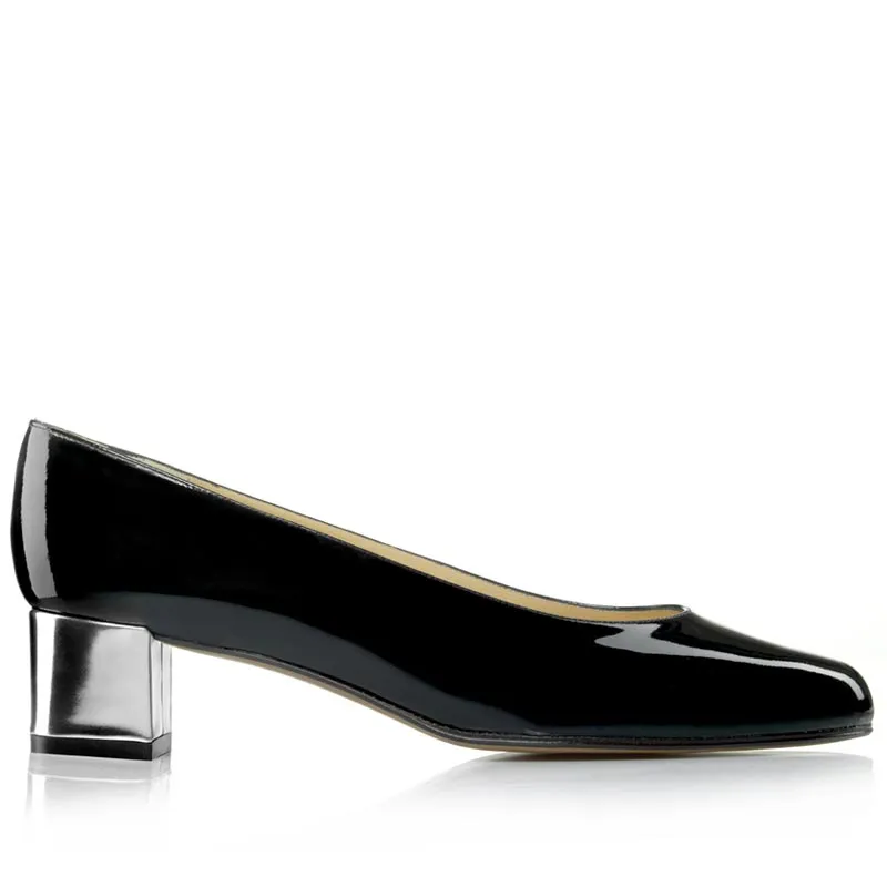 Bégum Paris Echo escarpins noir miroir talon 4 cm