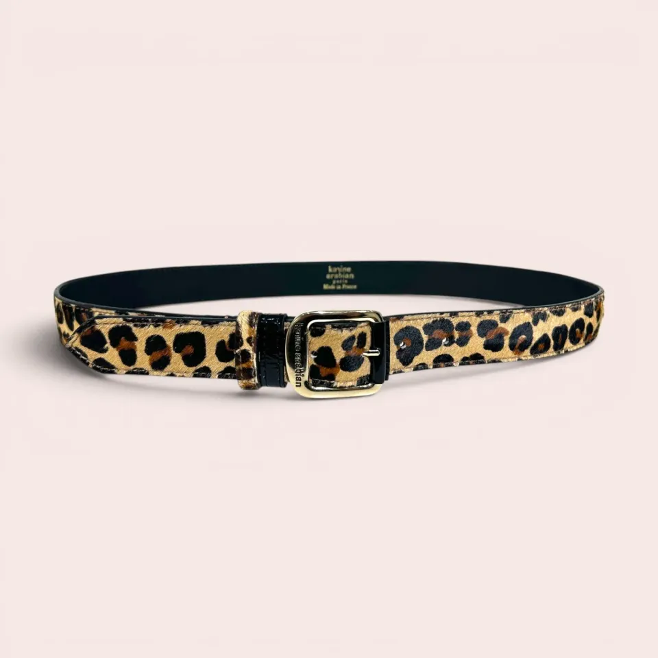 Karine Arabian ORTIZ ceinture leopard cuir pony