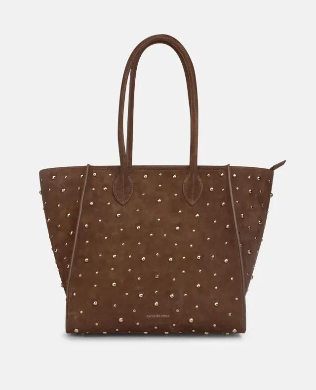 Alma en Pena BG232 sac tote cuir camel clouté
