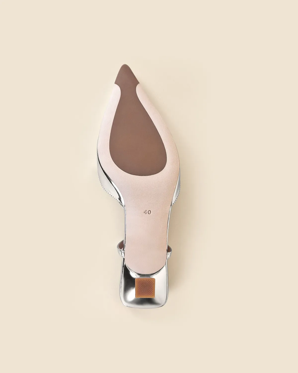 Mi/Mai Corto Silver escarpins argenté talon ciselé