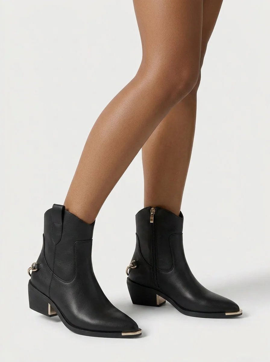 Alma en Pena I260550 bottine cowboy noire napa zip 5 cm