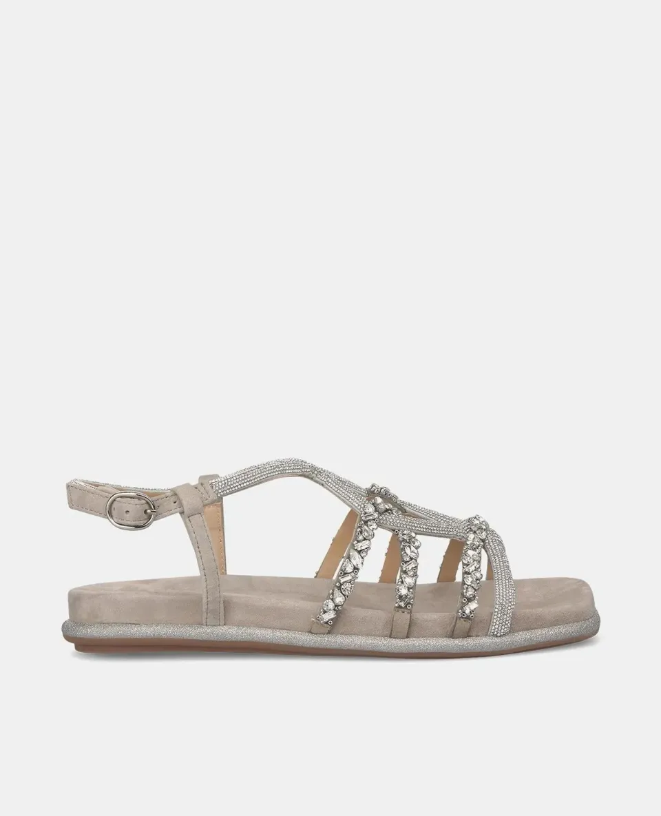 Alma en Pena V240852 sandales plates taupe strass