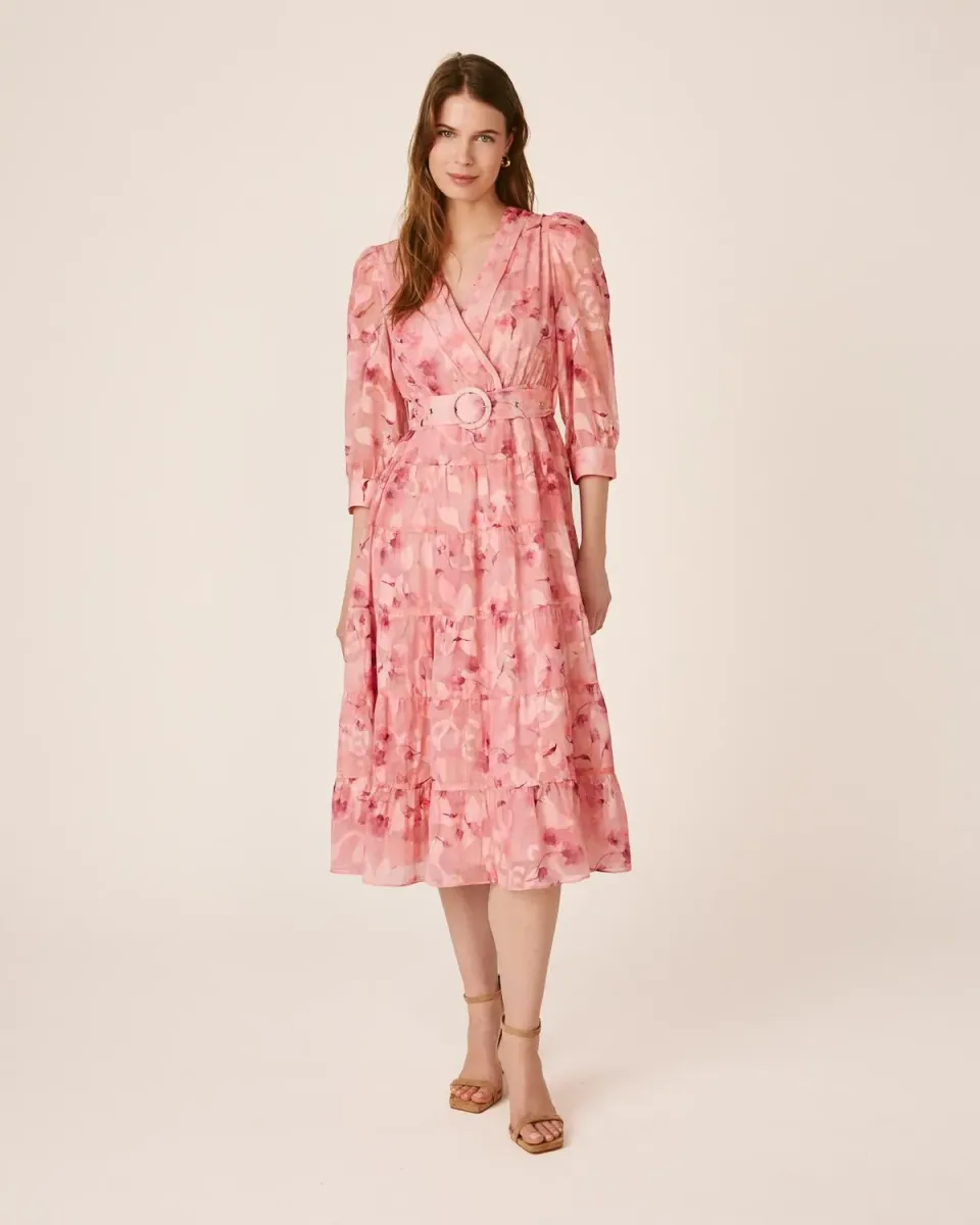 Alma en Pena V26CL0225 robe longue gaze rose
