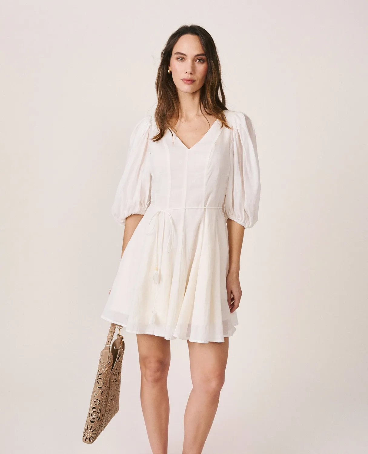 Alma en Pena V26CL0102 robe mini blanche viscose