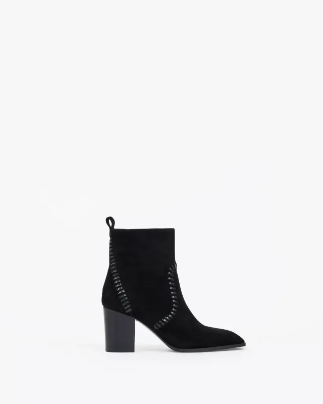 Mi/Mai Marcia Black bottines daim noir talon bloc