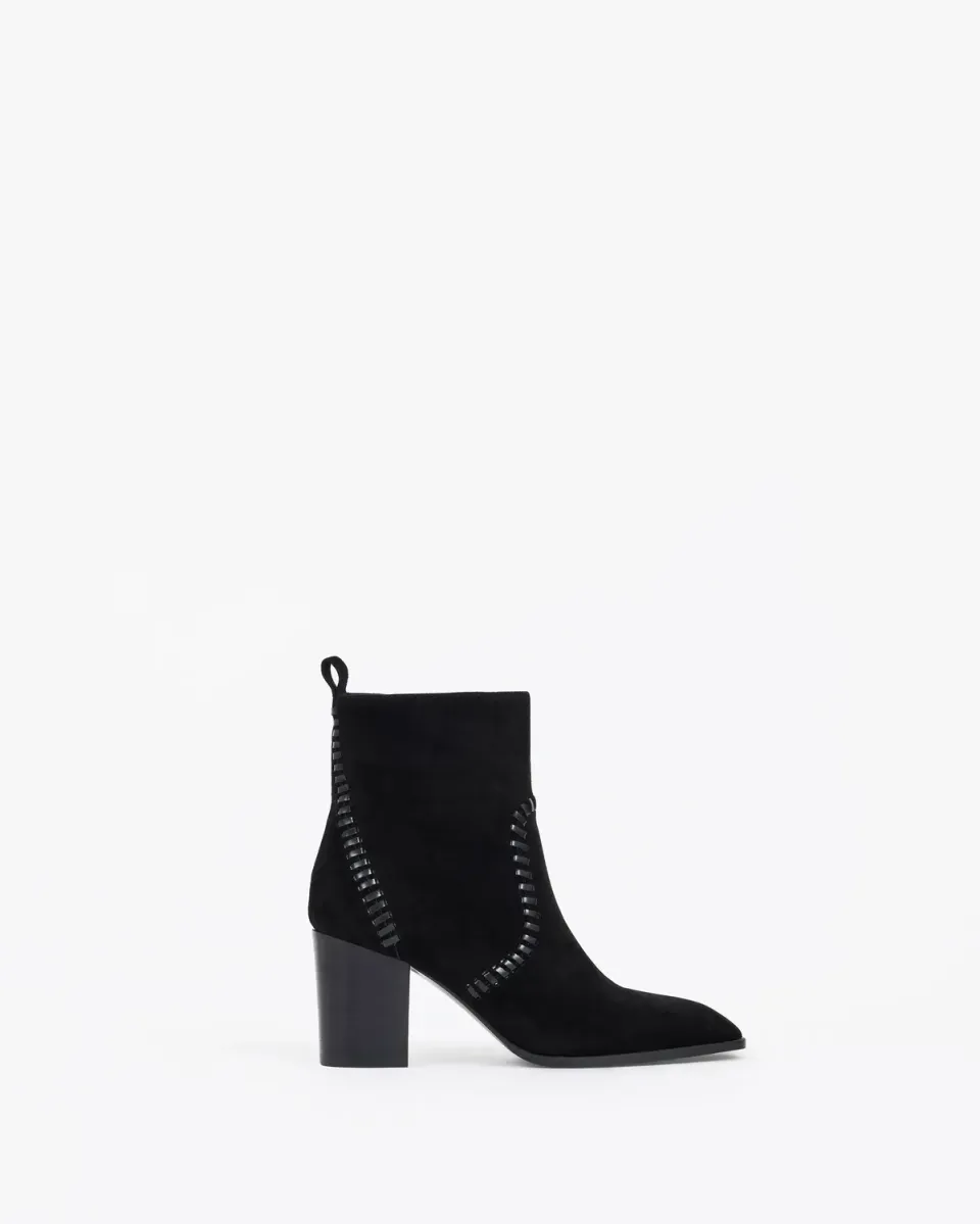 Mi/Mai Marcia Black bottines daim noir talon bloc