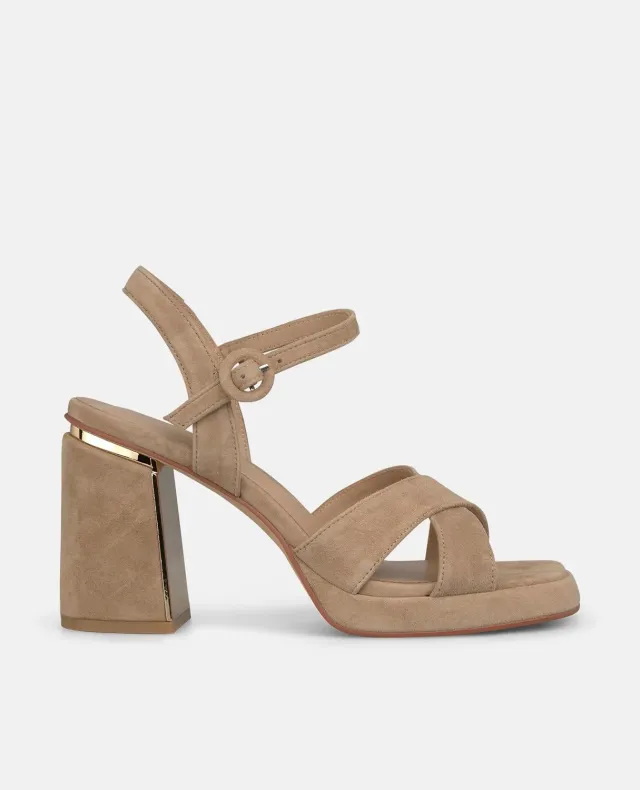 Alma en Pena V262651 sandales cuir sable talon large 8,5 cm
