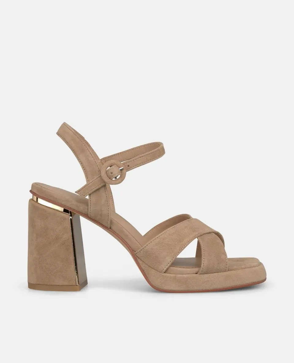 Alma en Pena V262651 sandales cuir sable talon large 8,5 cm