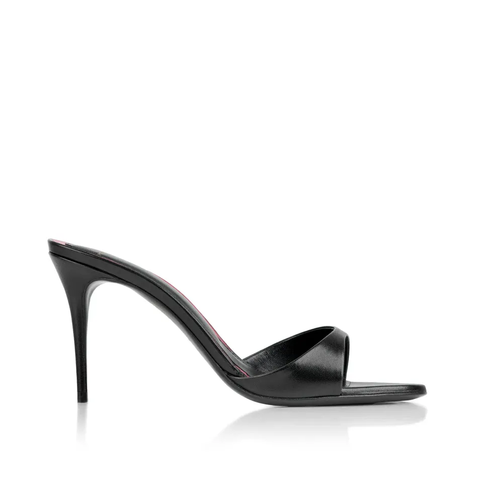 Maison Ernest Lidylle 85 mules noir cuir mat