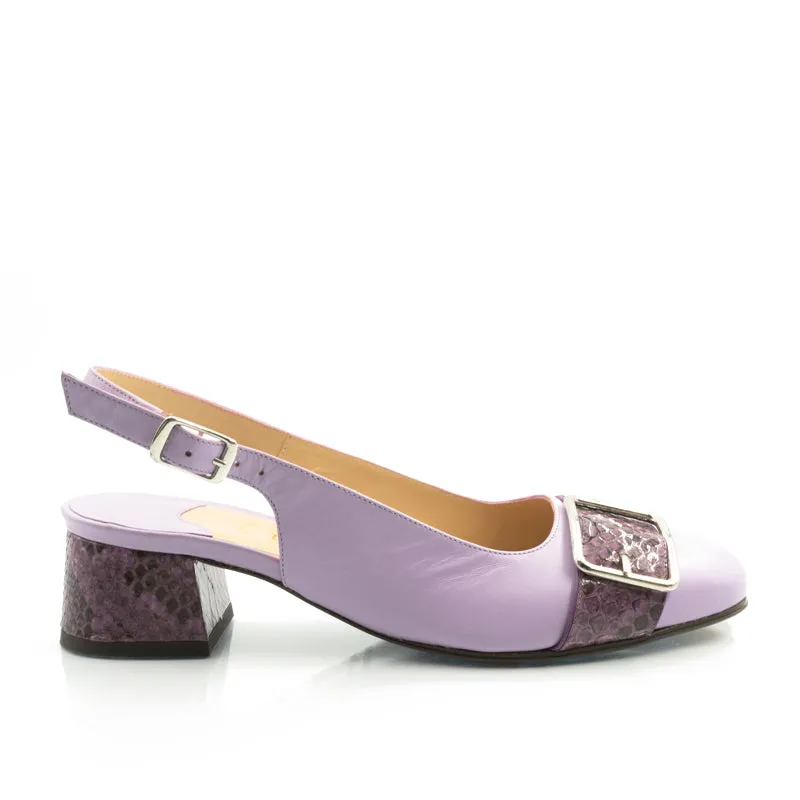 Bégum Paris Silverstone escarpin beige python 4 cm