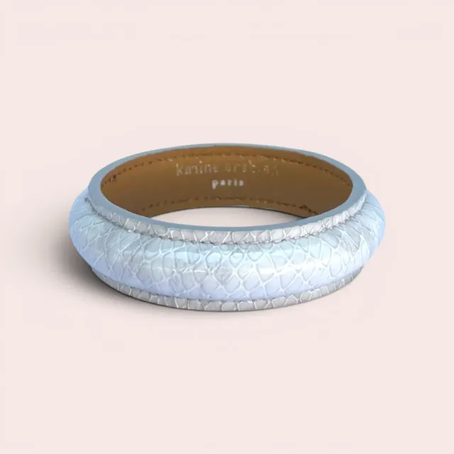Karine Arabian Jonc bracelet cuir gris perle