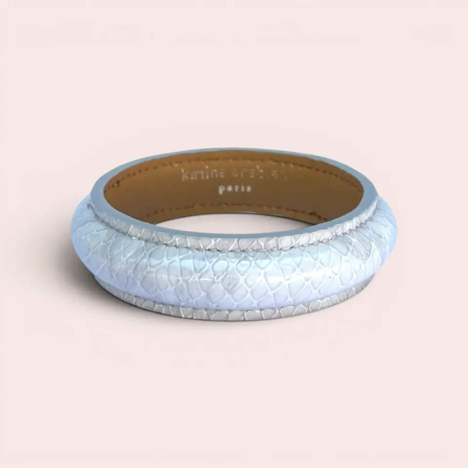 Karine Arabian Jonc bracelet cuir gris perle