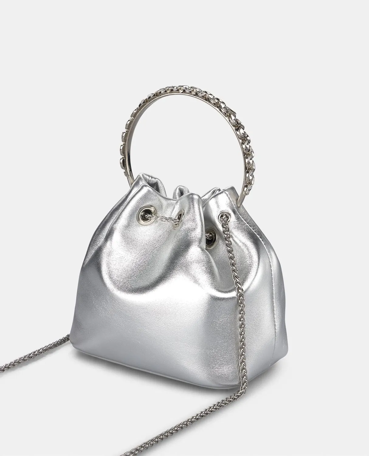 Alma en Pena V25BG6100 sac argenté anse strass fête