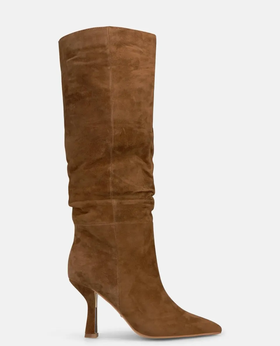 Alma en Pena I260404 bottes suède camel talon 8,5 cm
