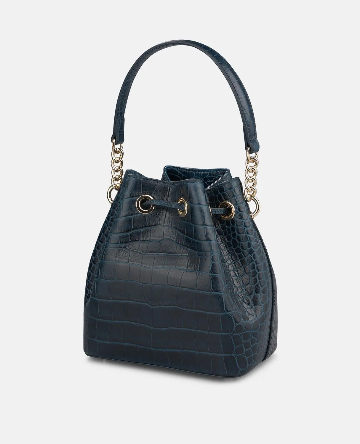 Alma en Pena BG209 sac bombonera cuir bleu bandoulière