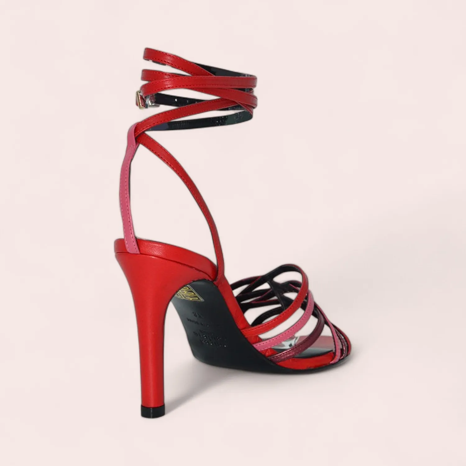 Karine Arabian CARMEN sandale rouge cuir talon 90mm