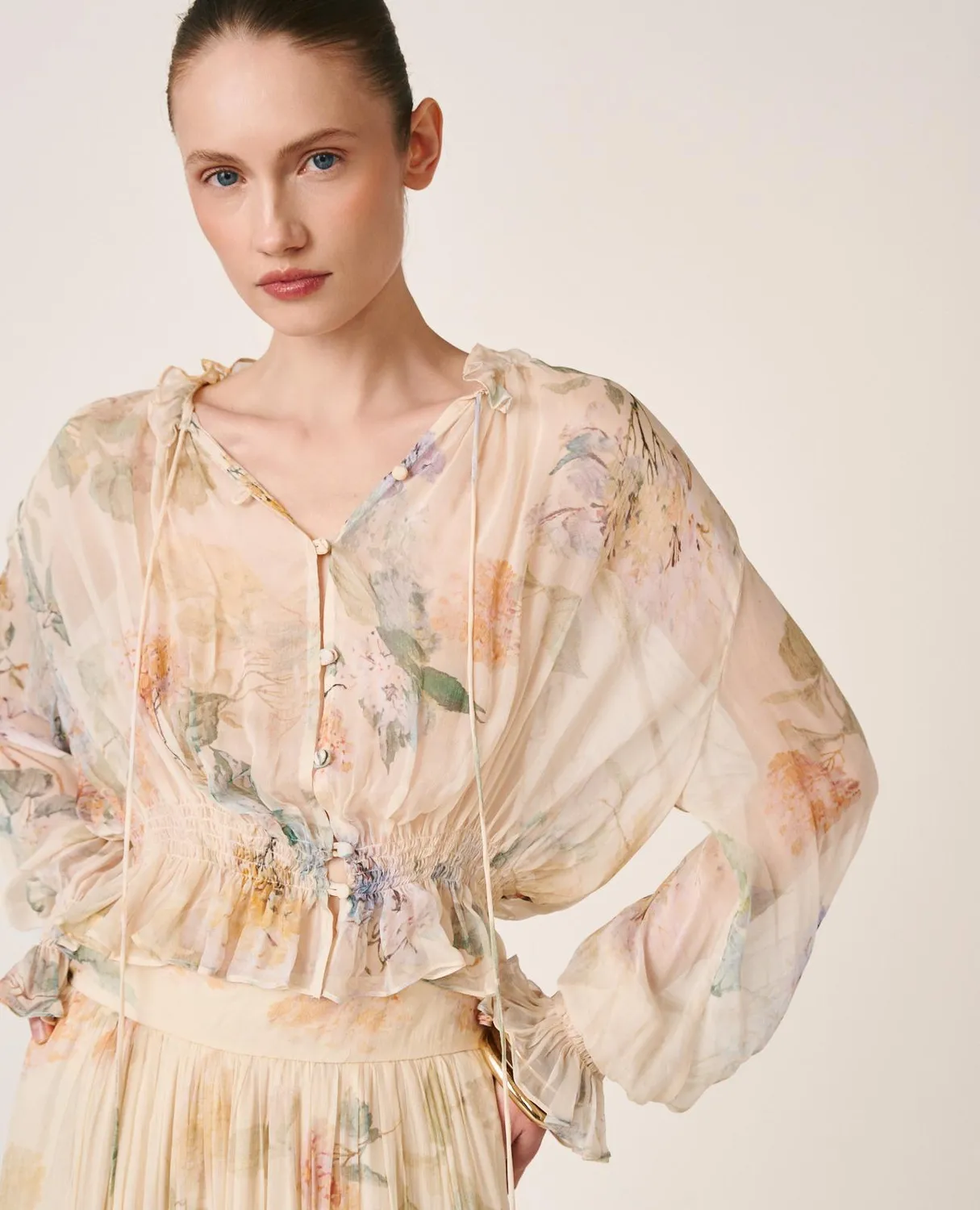 Alma en Pena V26CL0500 blouse jaune gaze smockée