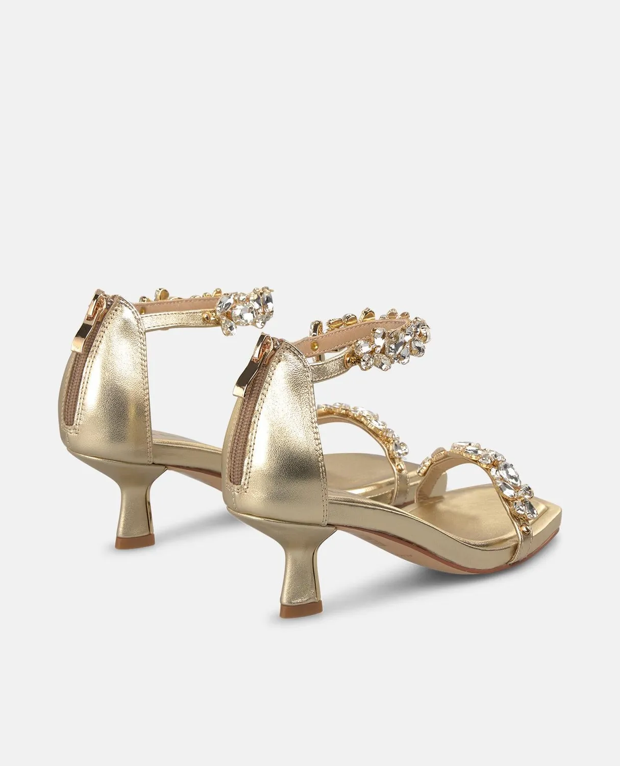 Alma en Pena V265006 sandales talon doré strass 5,5 cm cuir