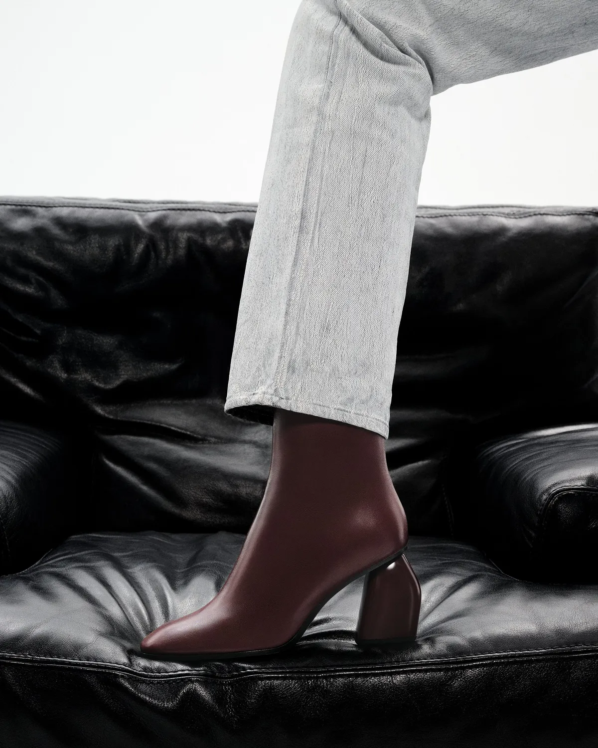 Mi/Mai Rams bottines bordeaux bout carré talon haut