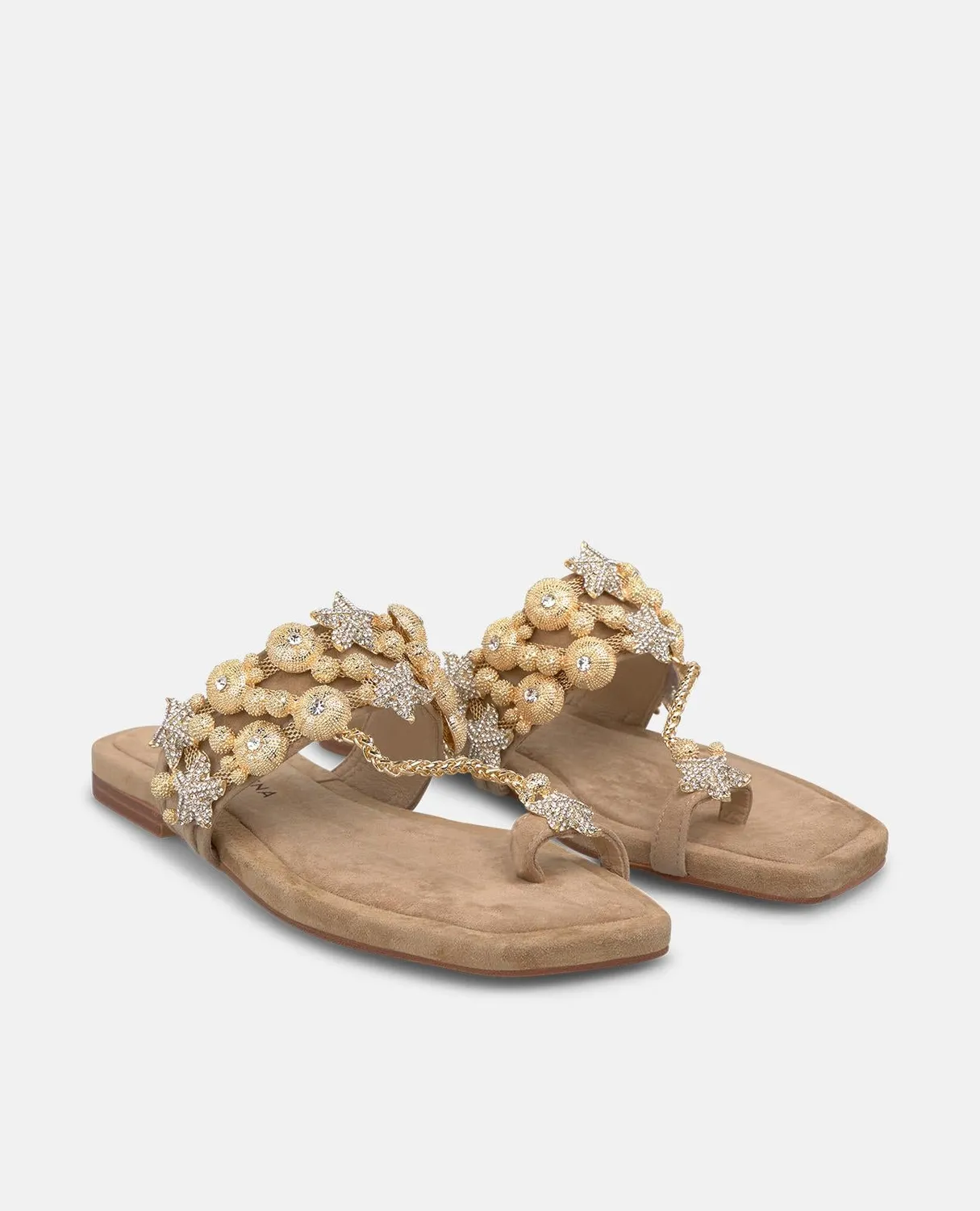 Alma en Pena V268431 sandales plates sable cuir
