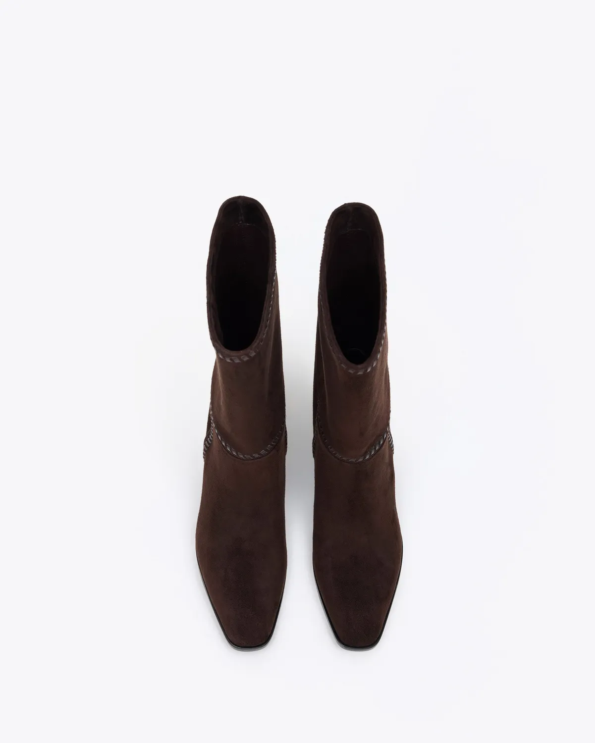 Mi/Mai Colette Chocolate bottines daim chocolat talon bloc