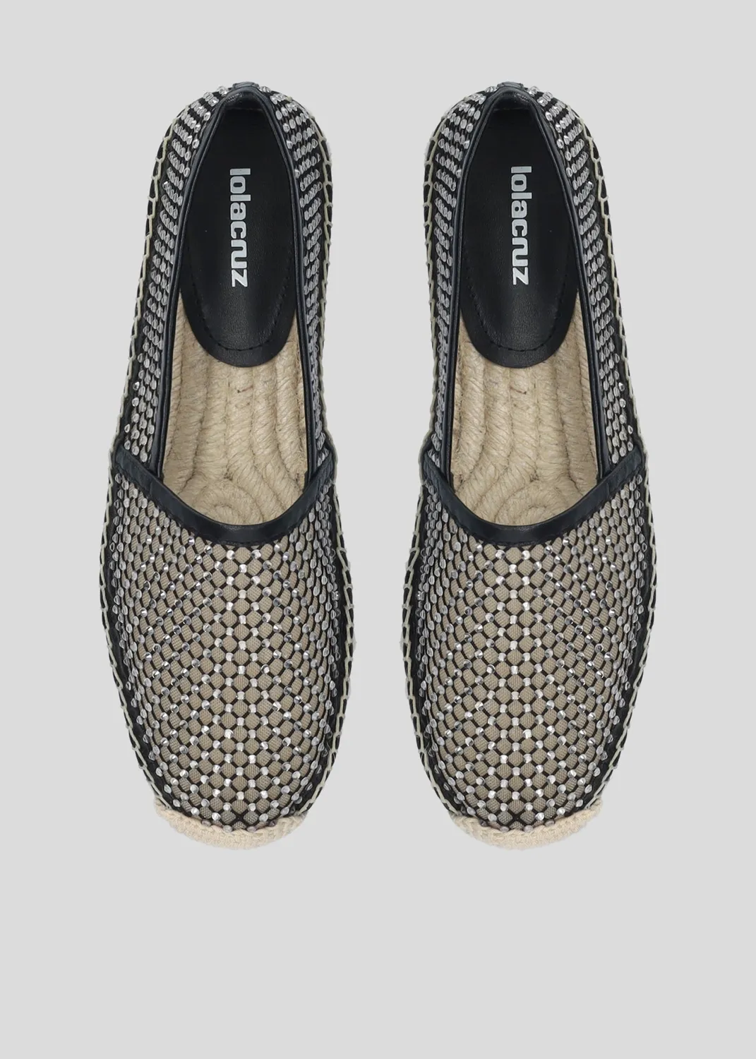Lola Cruz Carmen espadrilles sandales plates noir