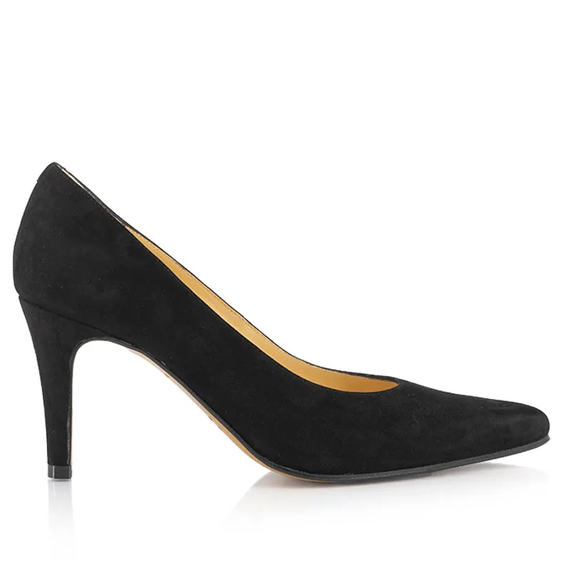 Bégum Paris Prague escarpins chèvre velours noir talon 8 cm