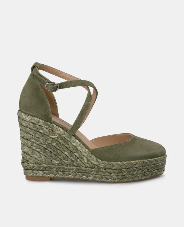 Alma en Pena V2551005 compensées suède kaki 8 cm