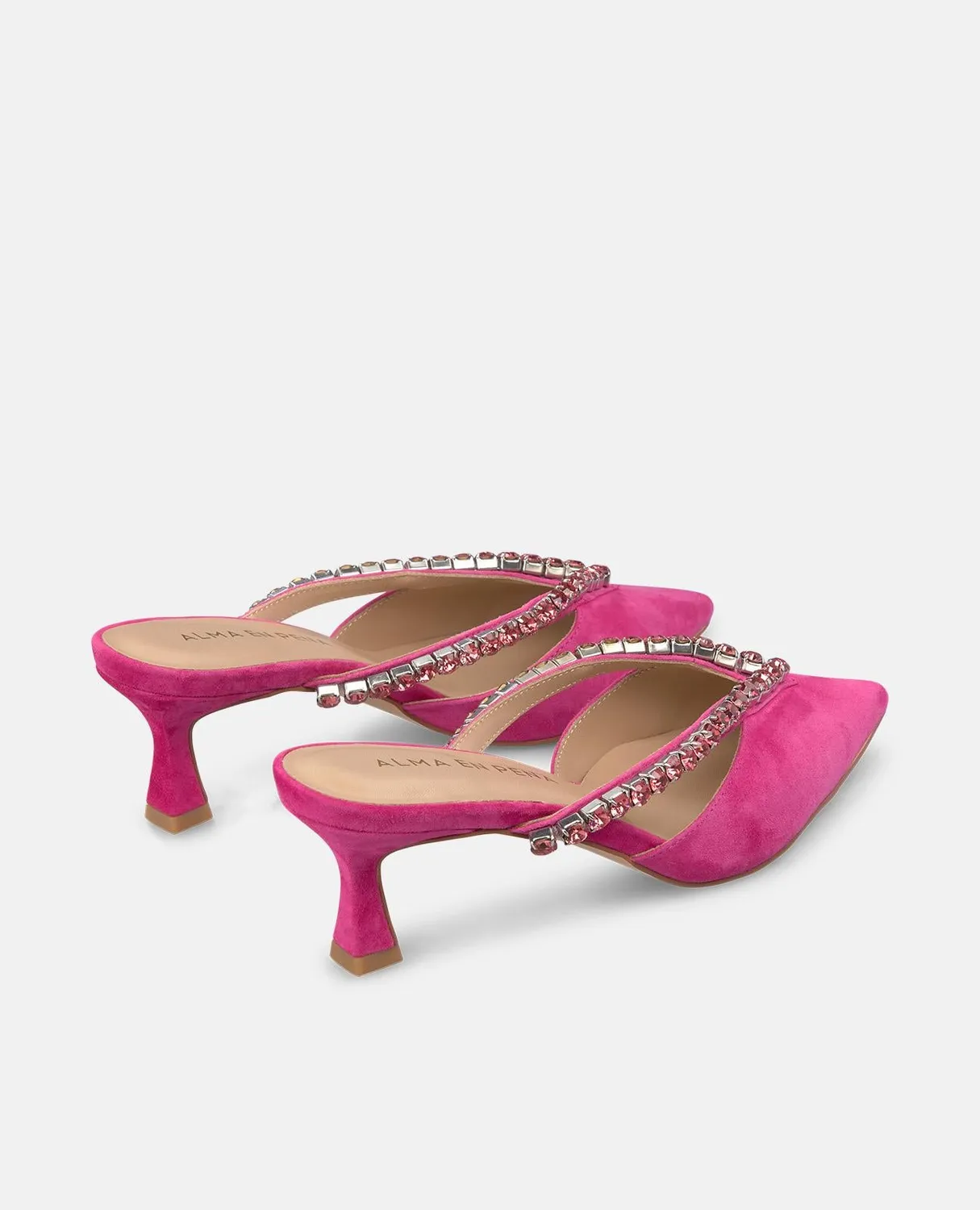 Alma en Pena V250657 mules fuchsia strass talon 6 cm