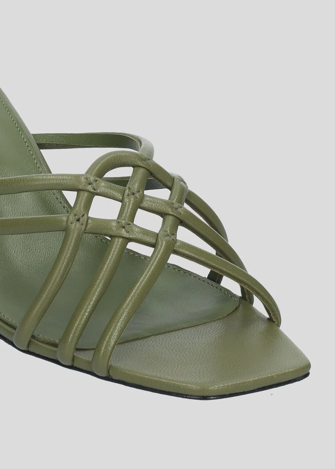 Lola Cruz Bridgette Mule 55 mules kaki talon 5,5 cm
