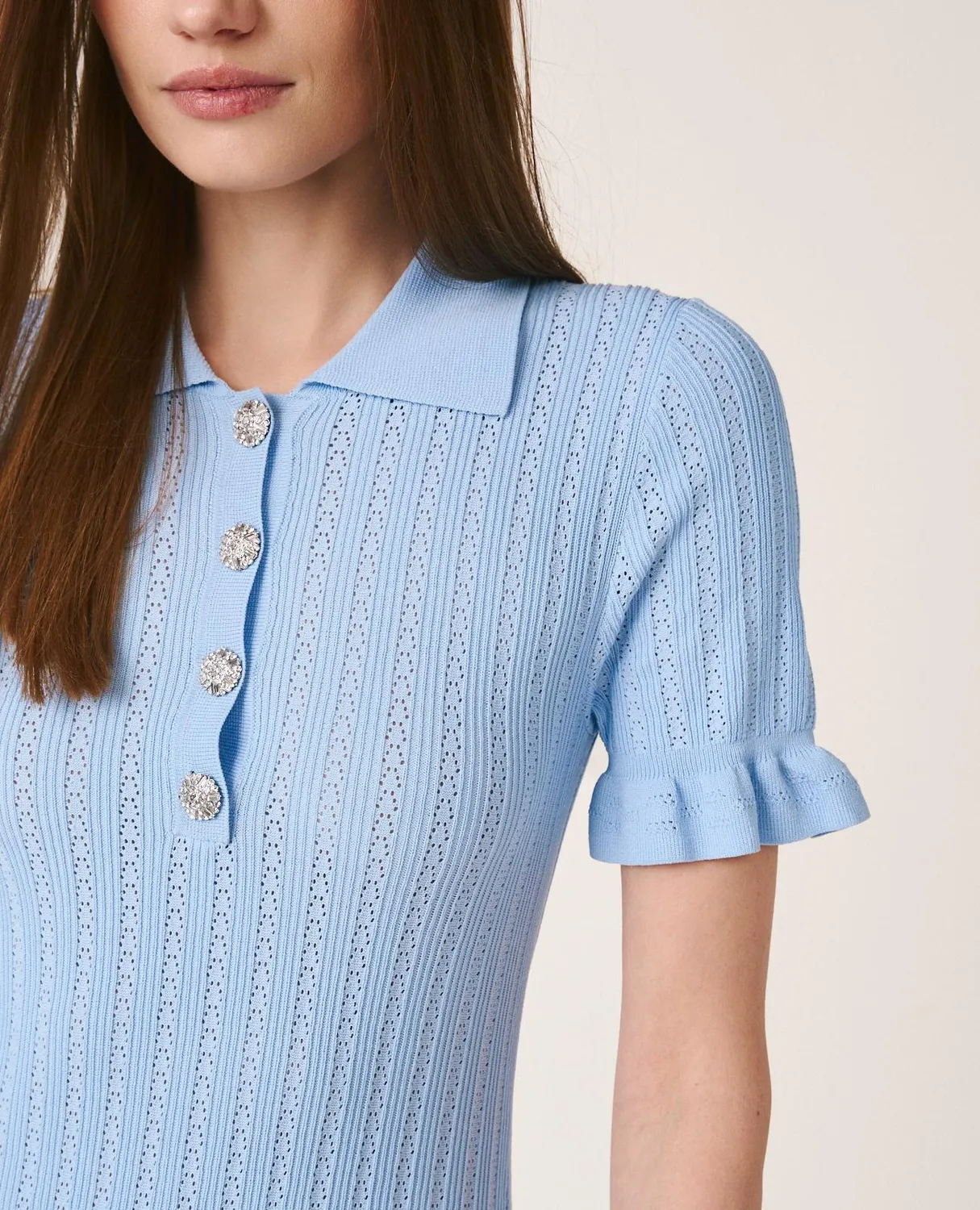 Alma En Pena V26CL0209 robe midi bleu ciel boutons