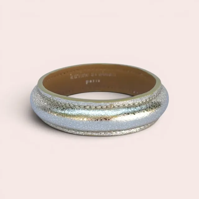 Karine Arabian Jonc bracelet cuir champagne taille unique 63 mm