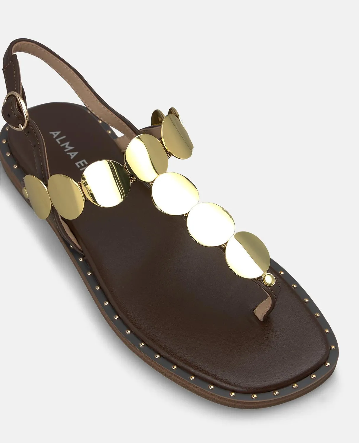 Alma en Pena V268200 sandales plates cuir marron