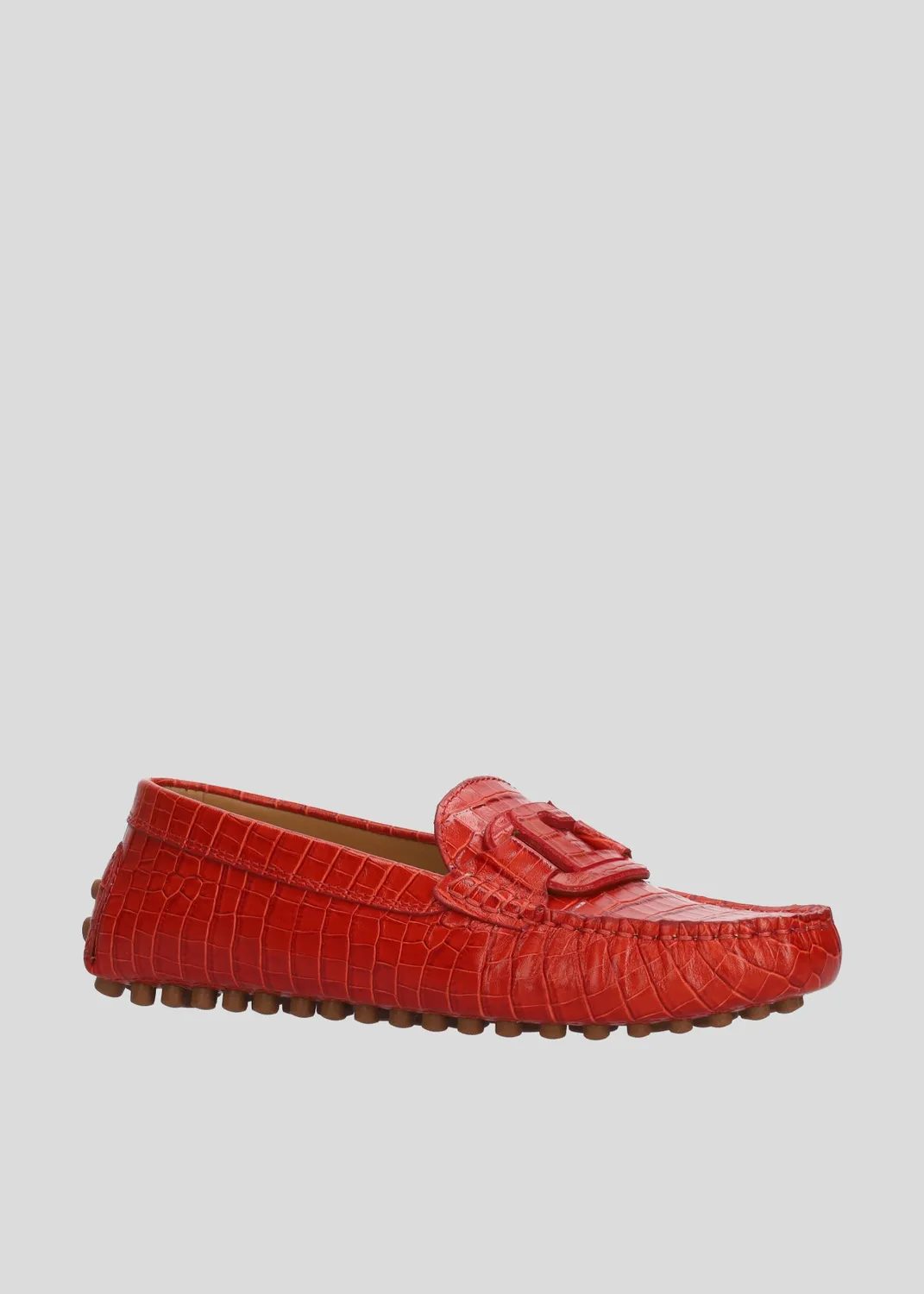 Lola Cruz Margarida mocassins rouge cuir plat