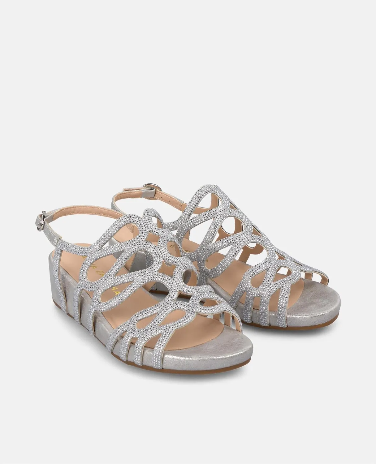 Alma en Pena V2551772 compensées argent strass talon 4,5 cm