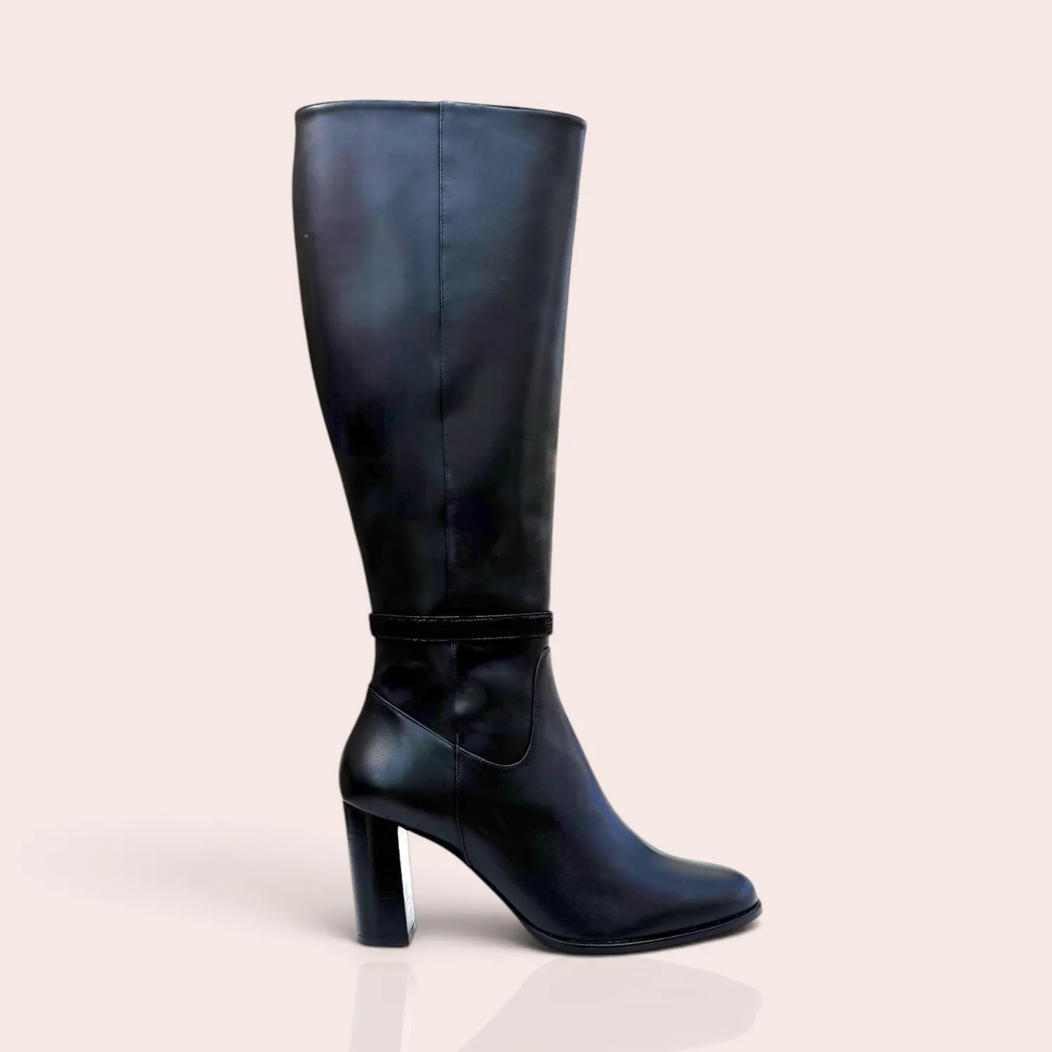 Karine Arabian Annika bottes cuir noir 38 talon 80mm