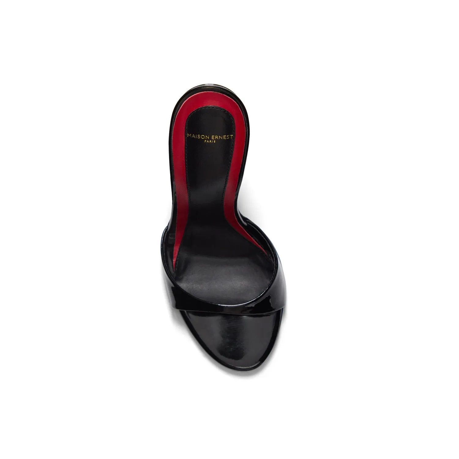 Maison Ernest Lidylle 120 mules noir cuir vernis talon 12 cm