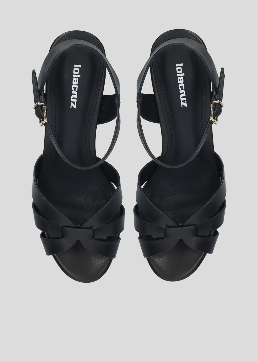 Lola Cruz Aria Platform 95 sandales à talons noir plateforme